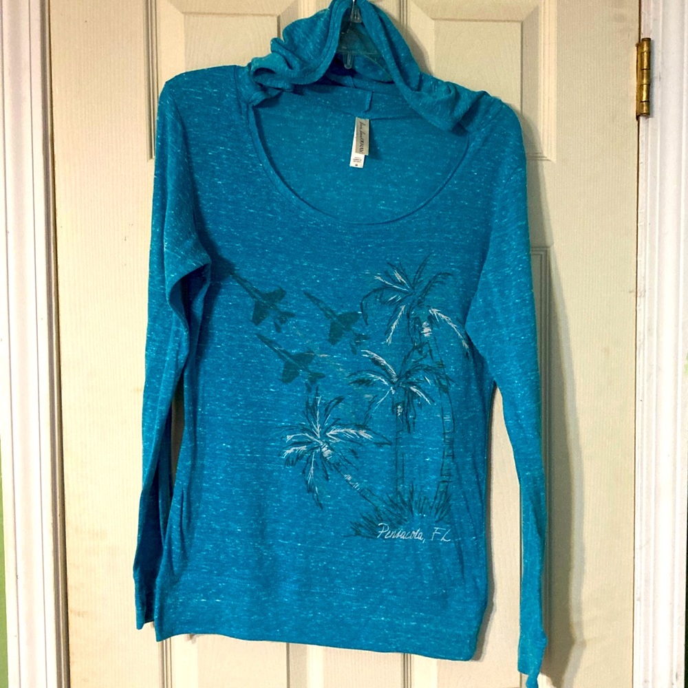 Live Love Ouray blue long sleeved Pensacola beach hoodie size medium